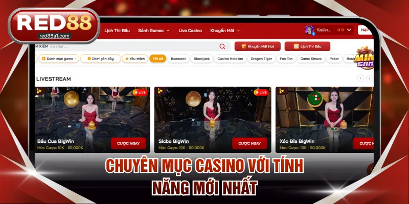 Chuyên mục casino với tính năng mới nhất