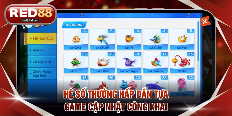 Hệ số thưởng hấp dẫn tựa game cập nhật công khai