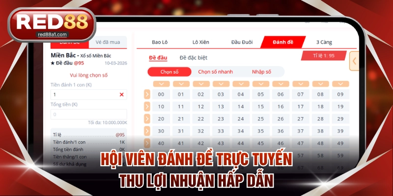 Hội viên đánh đề trực tuyến thu lợi nhuận hấp dẫn