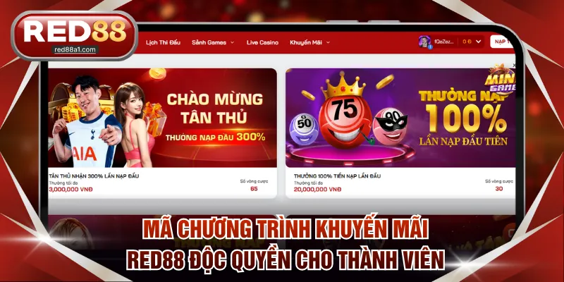 Mã chương trình khuyến mãi RED88 độc quyền cho thành viên